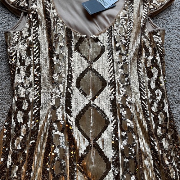 NWTs Gold Dress - Adrianna Papell - Picture 8 of 11